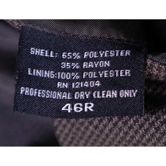 Pronto Uomo Men's Sport Coat Blazer Jacket Two Button Houndstooth Brown 46R EUC - Picture 11 of 13